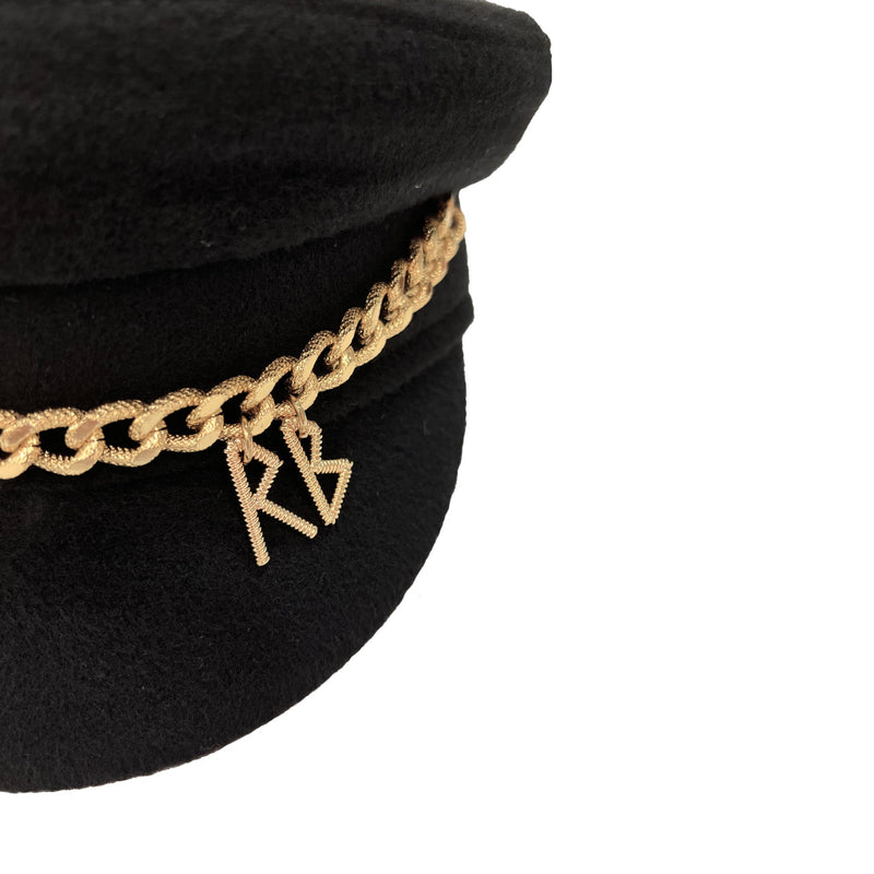 Ruslan Baginskiy Chain Detail Baker Boy Hat | Designer code: KPC033WGCHRB | Luxury Fashion Eshop | Lamode.com.hk