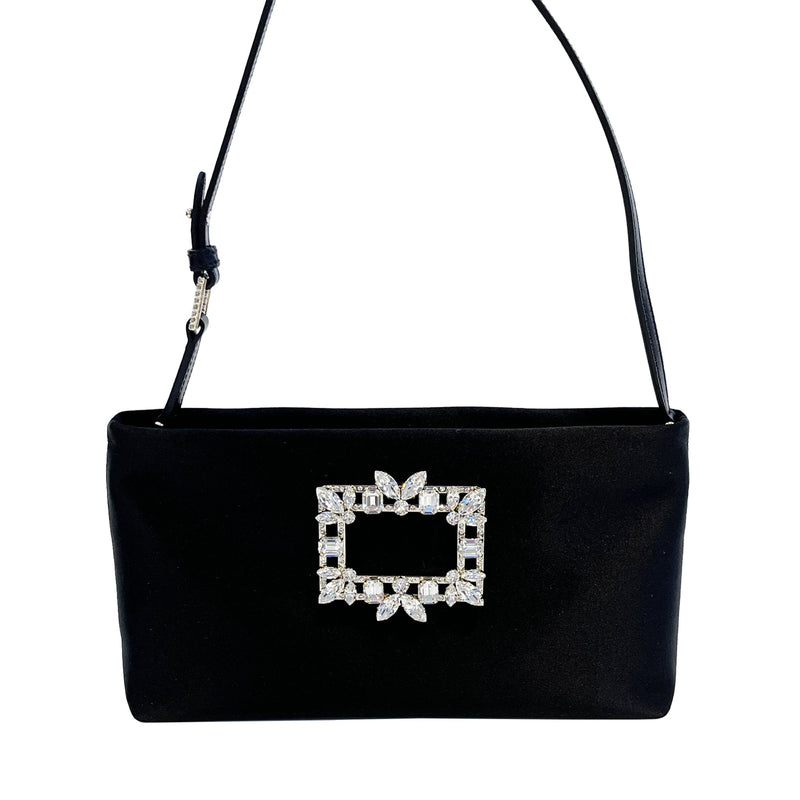 Roger Vivier Nightlily Mini Satin Shoulder Bag | Designer code: RBWAMZW0100Q5K | Luxury Fashion Eshop | Lamode.com.hk