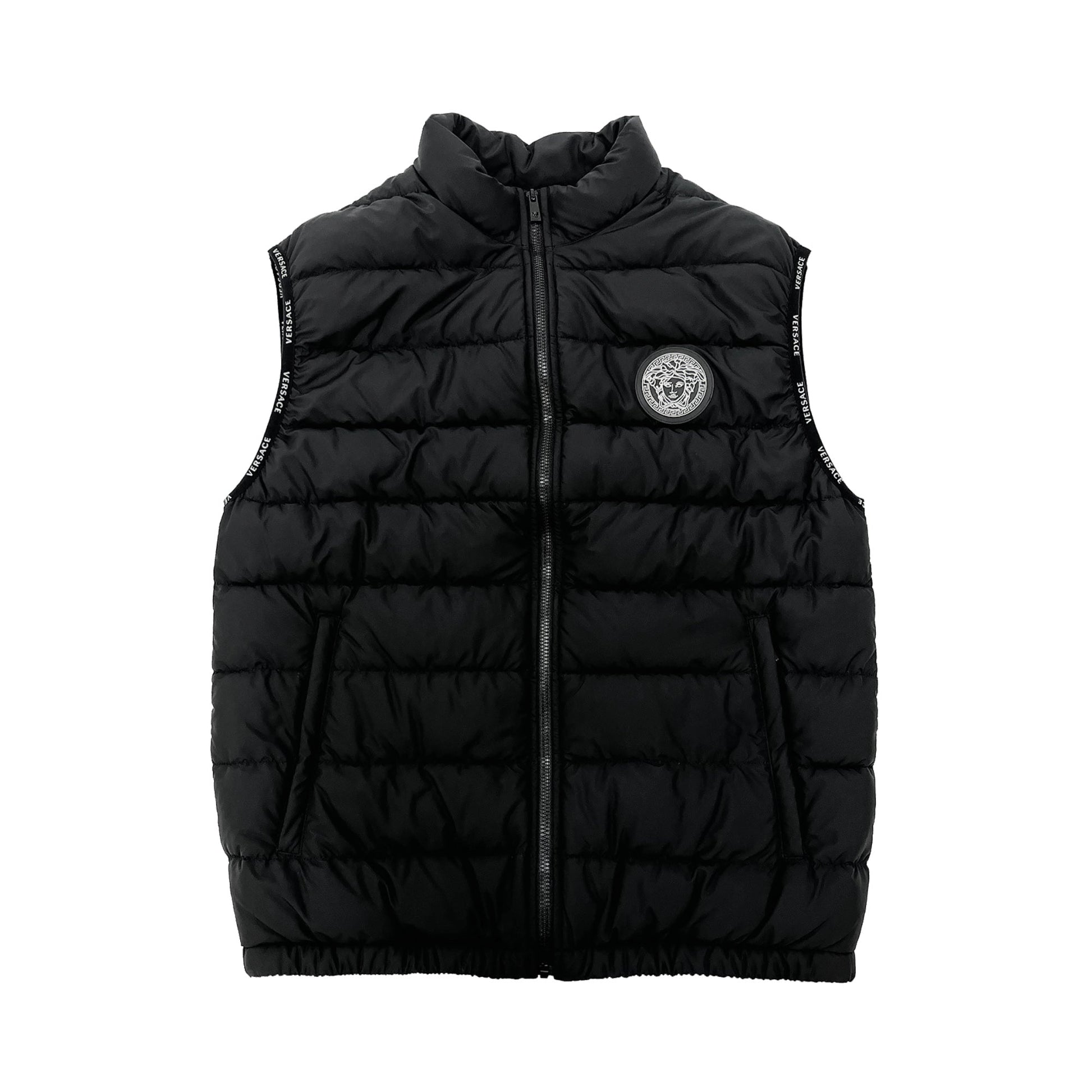 Versace Logo Patch Padded Vest Jacket | Designer code: 10030301A02157 | Luxury Fashion Eshop | Lamode.com.hk