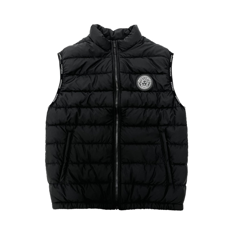 Versace Logo Patch Padded Vest Jacket | Designer code: 10030301A02157 | Luxury Fashion Eshop | Lamode.com.hk