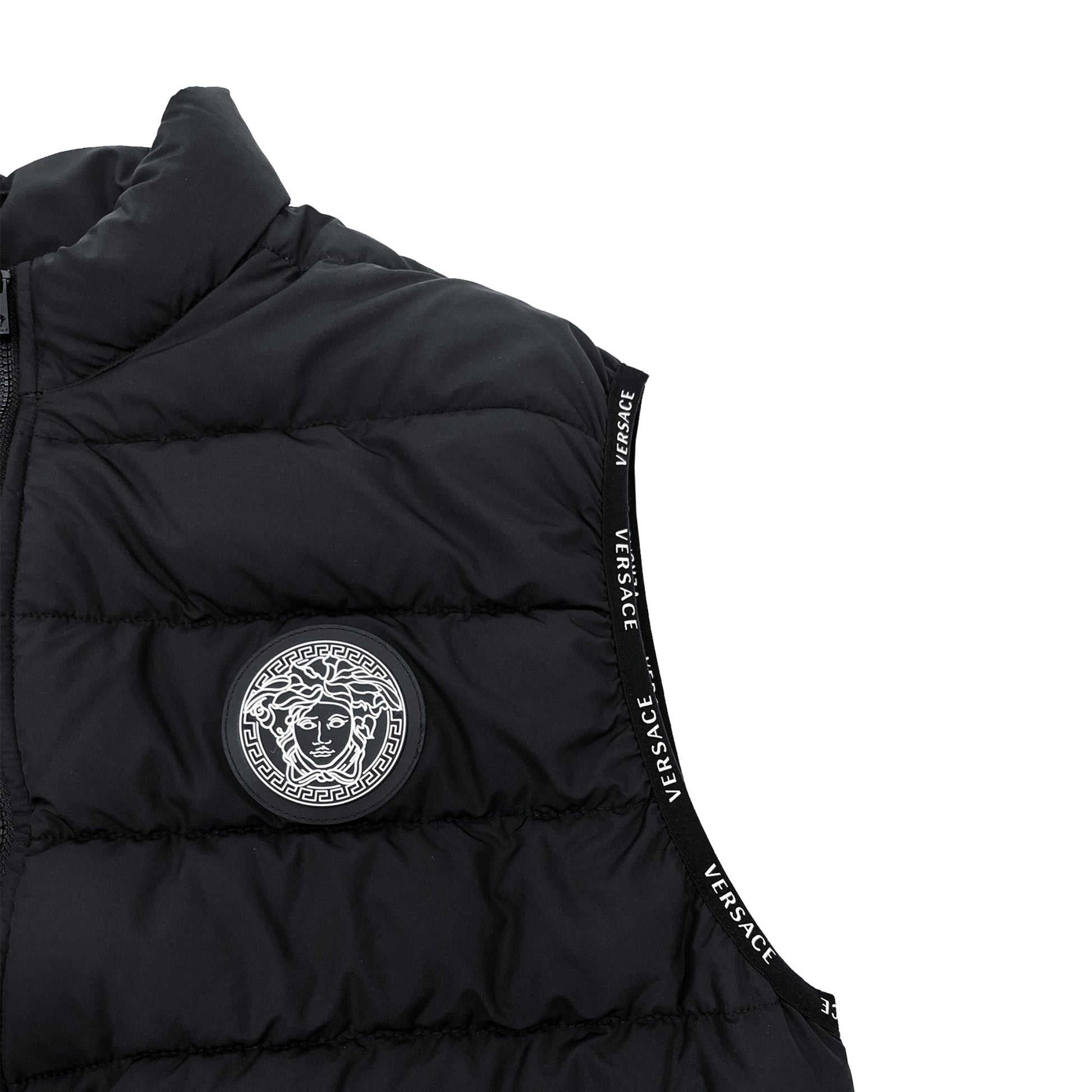 Versace Logo Patch Padded Vest Jacket | Designer code: 10030301A02157 | Luxury Fashion Eshop | Lamode.com.hk