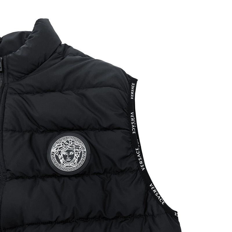 Versace Logo Patch Padded Vest Jacket | Designer code: 10030301A02157 | Luxury Fashion Eshop | Lamode.com.hk