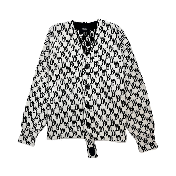 We11done Jacquard Logo Cardigan | Designer code: WDKC920184 | Luxury Fashion Eshop | Lamode.com.hk