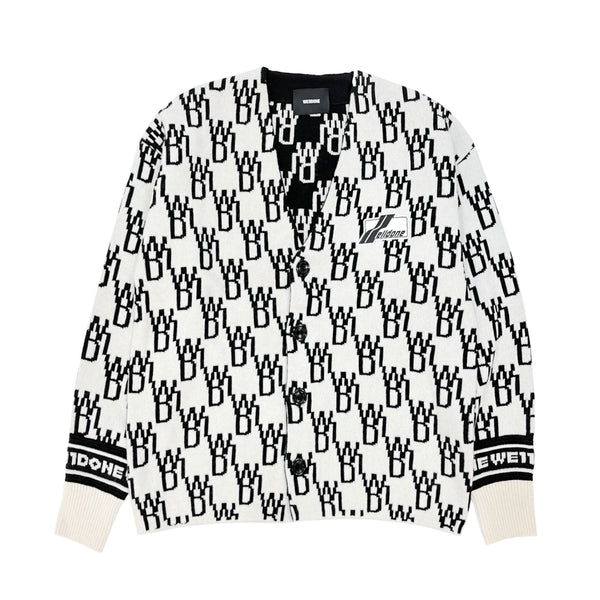 We11done Jacquard Logo Cardigan | Designer code: WDKC122639 | Luxury Fashion Eshop | Lamode.com.hk