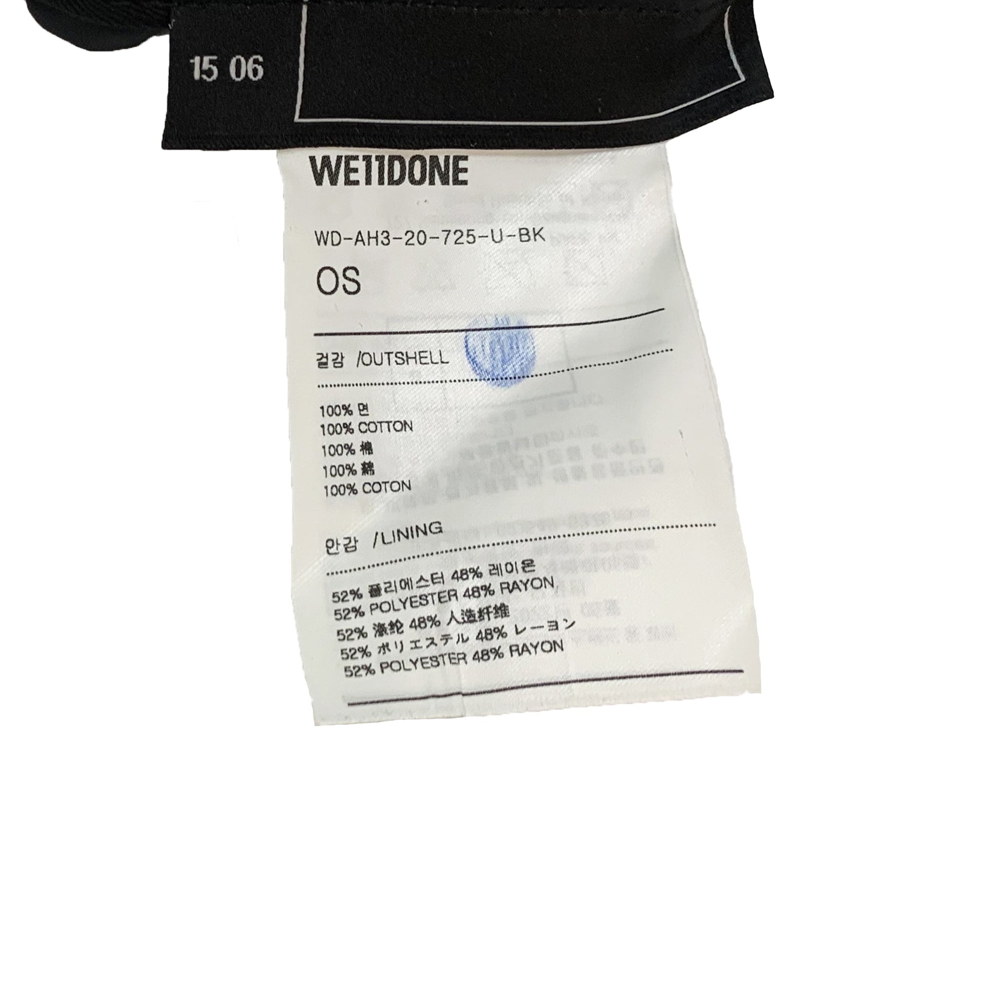 We11done Embroidered Logo Baseball Cap | Designer code: WDAH320725 | Luxury Fashion Eshop | Lamode.com.hk