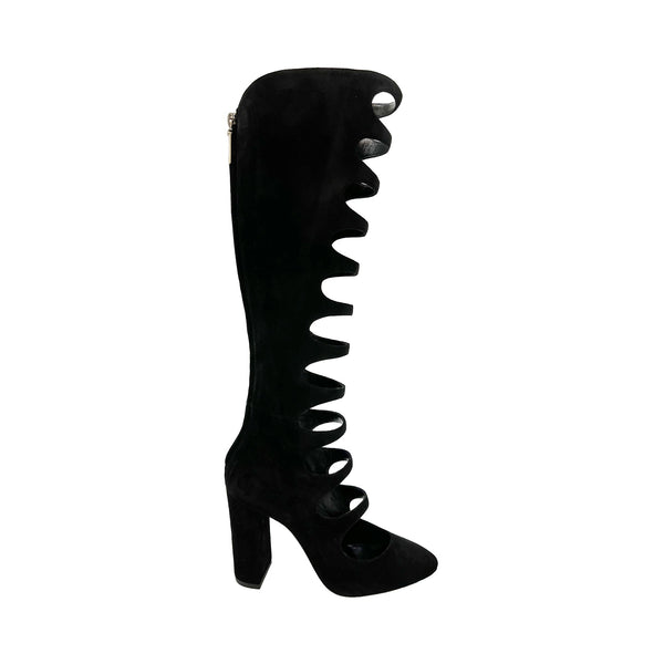 Saint Laurent Cut Out Detail Knee Length Boots | Designer code: 5296870LI00 | Luxury Fashion Eshop | Lamode.com.hk