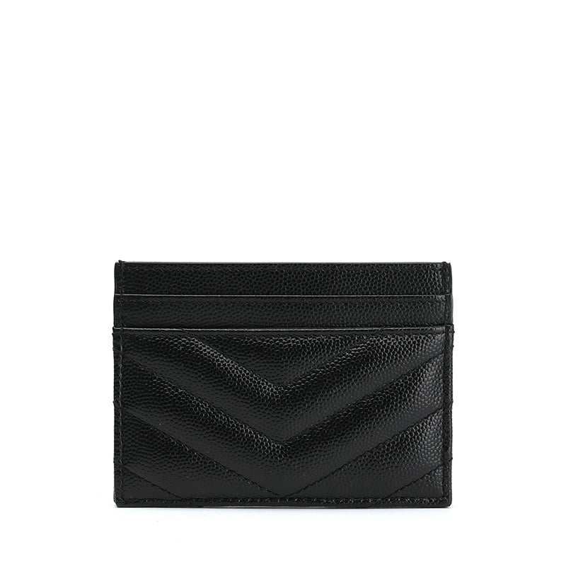 Saint Laurent Monogram Quilted Textured Leather Card Holder | Designer code: 423291BOW01 | Luxury Fashion Eshop | Lamode.com.hk