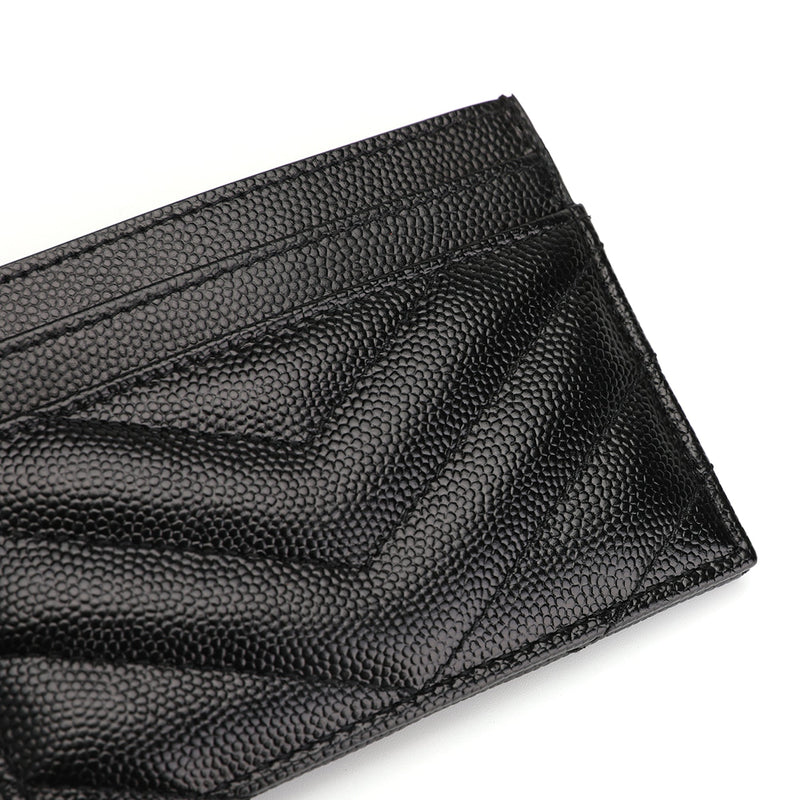 Saint Laurent Monogram Quilted Textured Leather Card Holder | Designer code: 423291BOW01 | Luxury Fashion Eshop | Lamode.com.hk