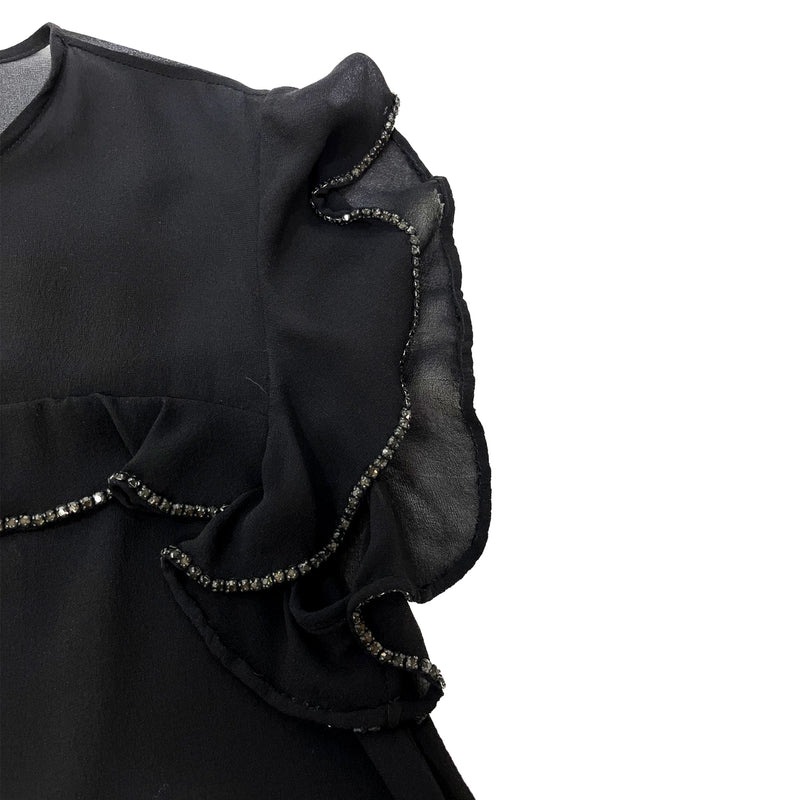 Saint Laurent Crystal Embellished Blouse | Designer code: 551324Y059R | Luxury Fashion Eshop | Lamode.com.hk