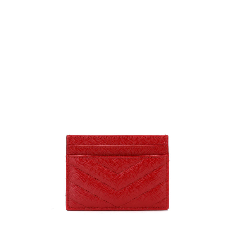 Saint Laurent Monogram Quilted Textured Leather Card Holder | Designer code: 423291BOW01 | Luxury Fashion Eshop | Lamode.com.hk