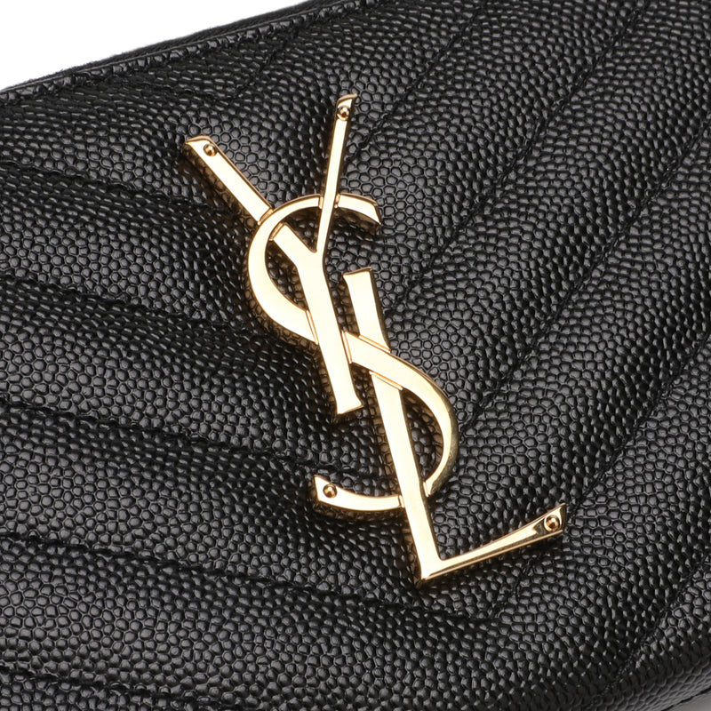 Saint Laurent Monogram Zip Around Wallet In Grain De Poudre Embossed Leather | Designer code: 358094BOW01 | Luxury Fashion Eshop | Lamode.com.hk
