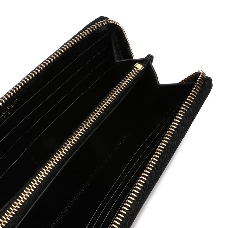 Saint Laurent Monogram Zip Around Wallet In Grain De Poudre Embossed Leather | Designer code: 358094BOW01 | Luxury Fashion Eshop | Lamode.com.hk