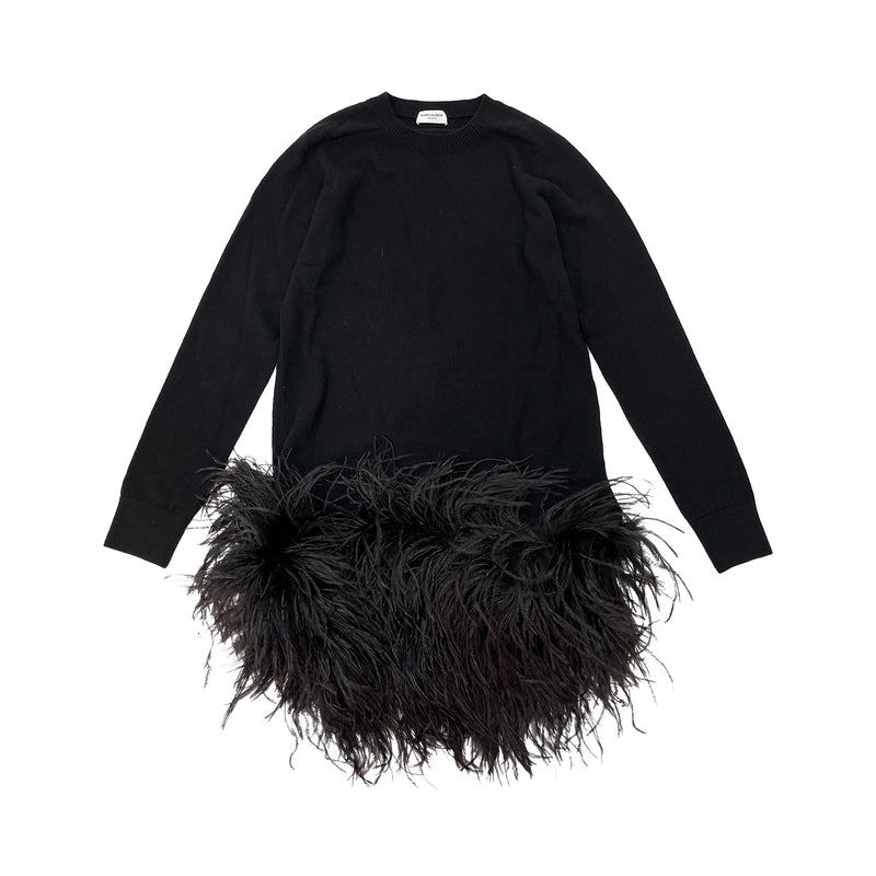 Saint Laurent Feather Hem Mini Dress | Designer code: 632196YATC2 | Luxury Fashion Eshop | Lamode.com.hk