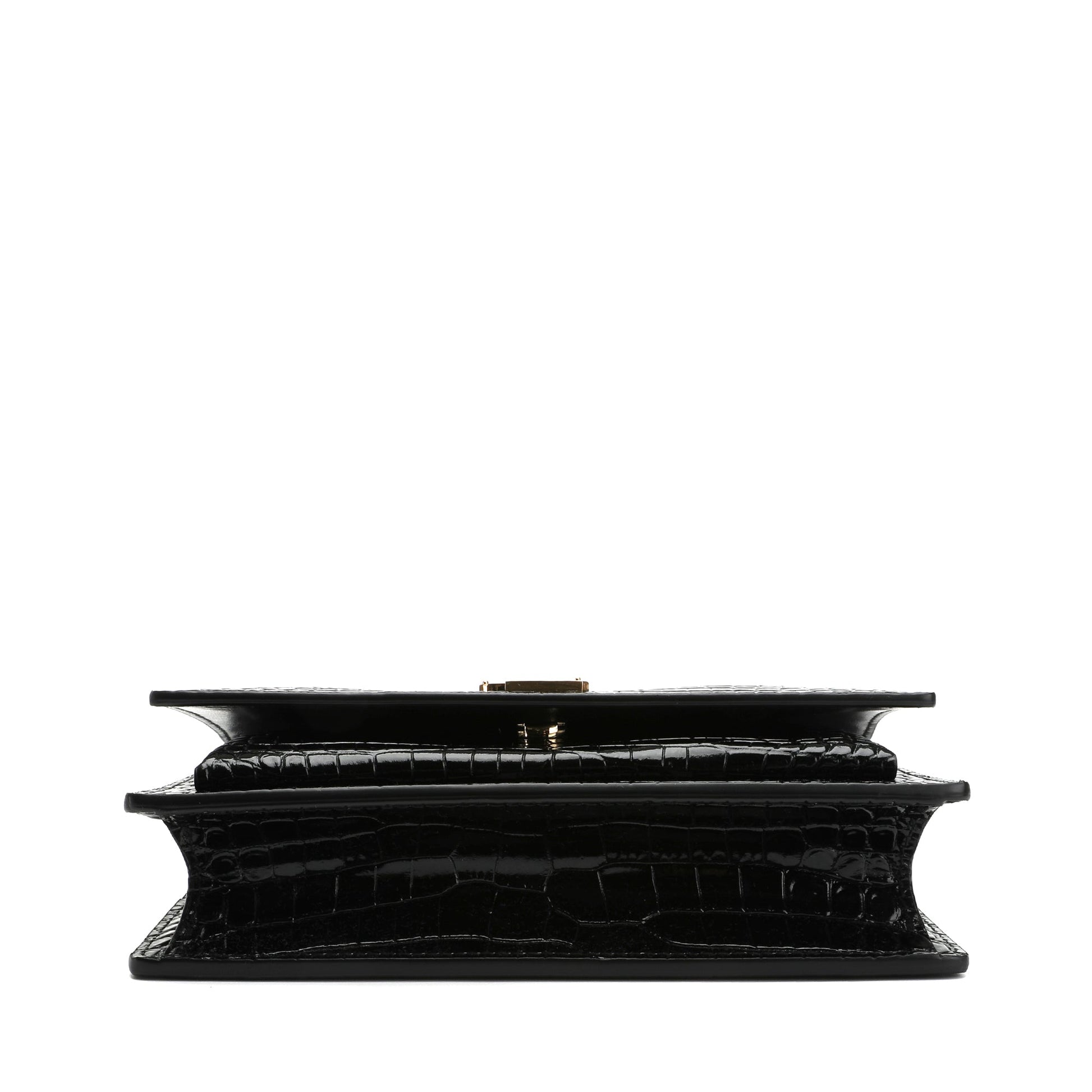 Saint Laurent Sunset Chain Wallet In Crocodile Embossed Leather | Designer code: 533026DND1J | Luxury Fashion Eshop | Lamode.com.hk