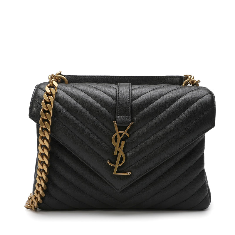 Saint Laurent Logo Plaque Quilted Shoulder Bag | Designer code: 600279BRM07 | Luxury Fashion Eshop | Lamode.com.hk