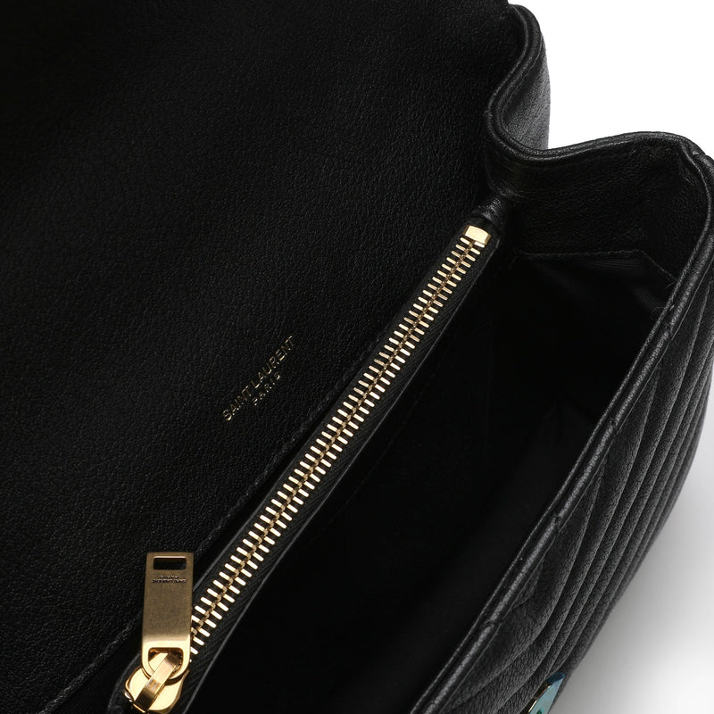 Saint Laurent Logo Plaque Quilted Shoulder Bag | Designer code: 600279BRM07 | Luxury Fashion Eshop | Lamode.com.hk