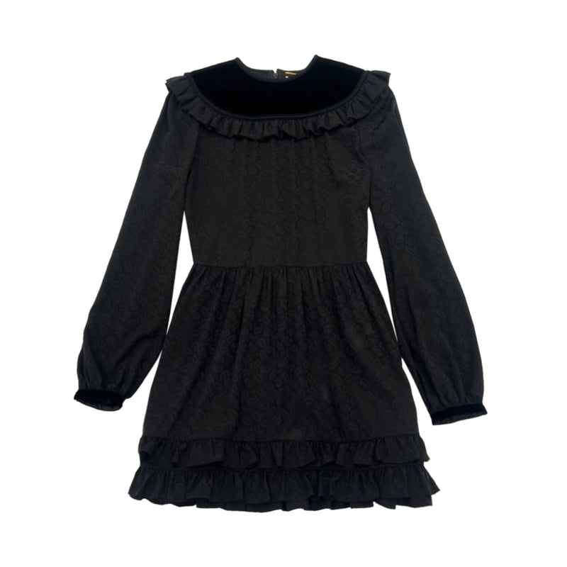 Saint Laurent Ruffled Jacquard Dress | Designer code: 661612Y5D16 | Luxury Fashion Eshop | Lamode.com.hk