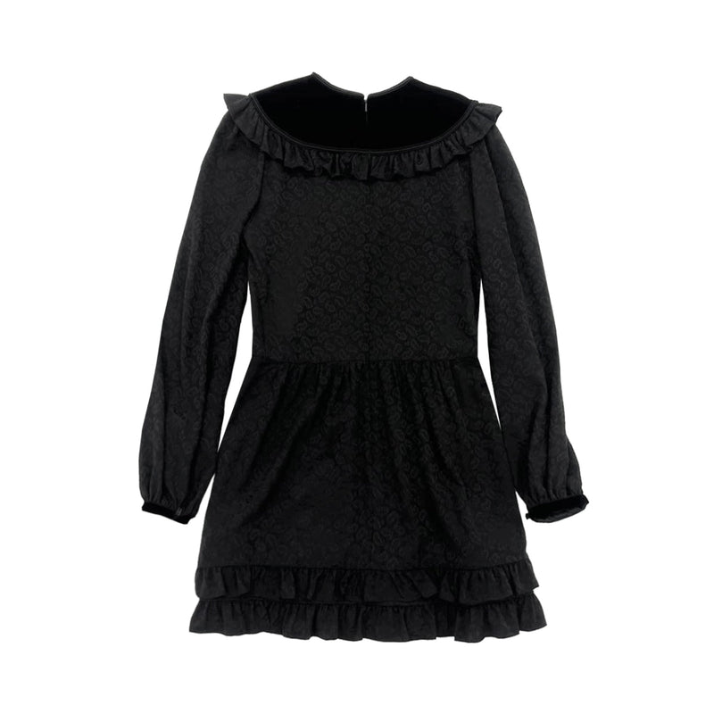 Saint Laurent Ruffled Jacquard Dress | Designer code: 661612Y5D16 | Luxury Fashion Eshop | Lamode.com.hk
