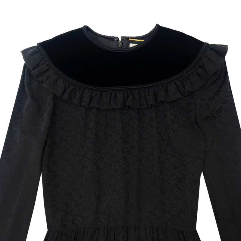 Saint Laurent Ruffled Jacquard Dress | Designer code: 661612Y5D16 | Luxury Fashion Eshop | Lamode.com.hk