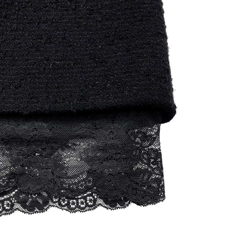 Saint Laurent Lace Trim Boucle Miniskirt | Designer code: 672223Y3C82 | Luxury Fashion Eshop | Lamode.com.hk