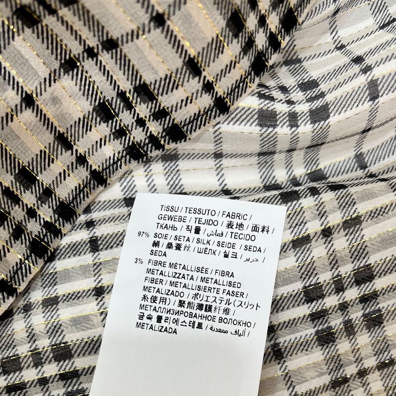 Saint Laurent Check Pattern Long Sleeve Blouse | Designer code: 660872Y6A98 | Luxury Fashion Eshop | Lamode.com.hk