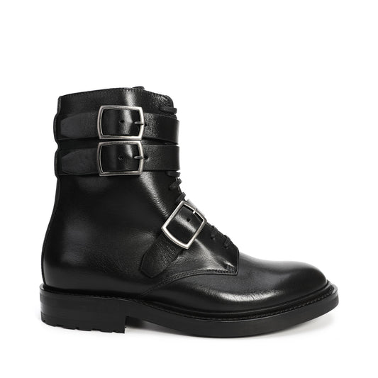 Saint Laurent Kangaroo Embossed Leather Boots | Designer code: 63241700 | Luxury Fashion Eshop | Lamode.com.hk