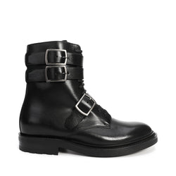 Saint Laurent Kangaroo Embossed Leather Boots | Designer code: 63241700 | Luxury Fashion Eshop | Lamode.com.hk