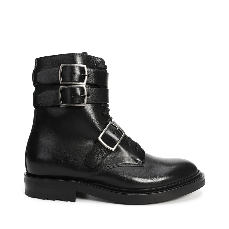Saint Laurent Kangaroo Embossed Leather Boots | Designer code: 63241700 | Luxury Fashion Eshop | Lamode.com.hk