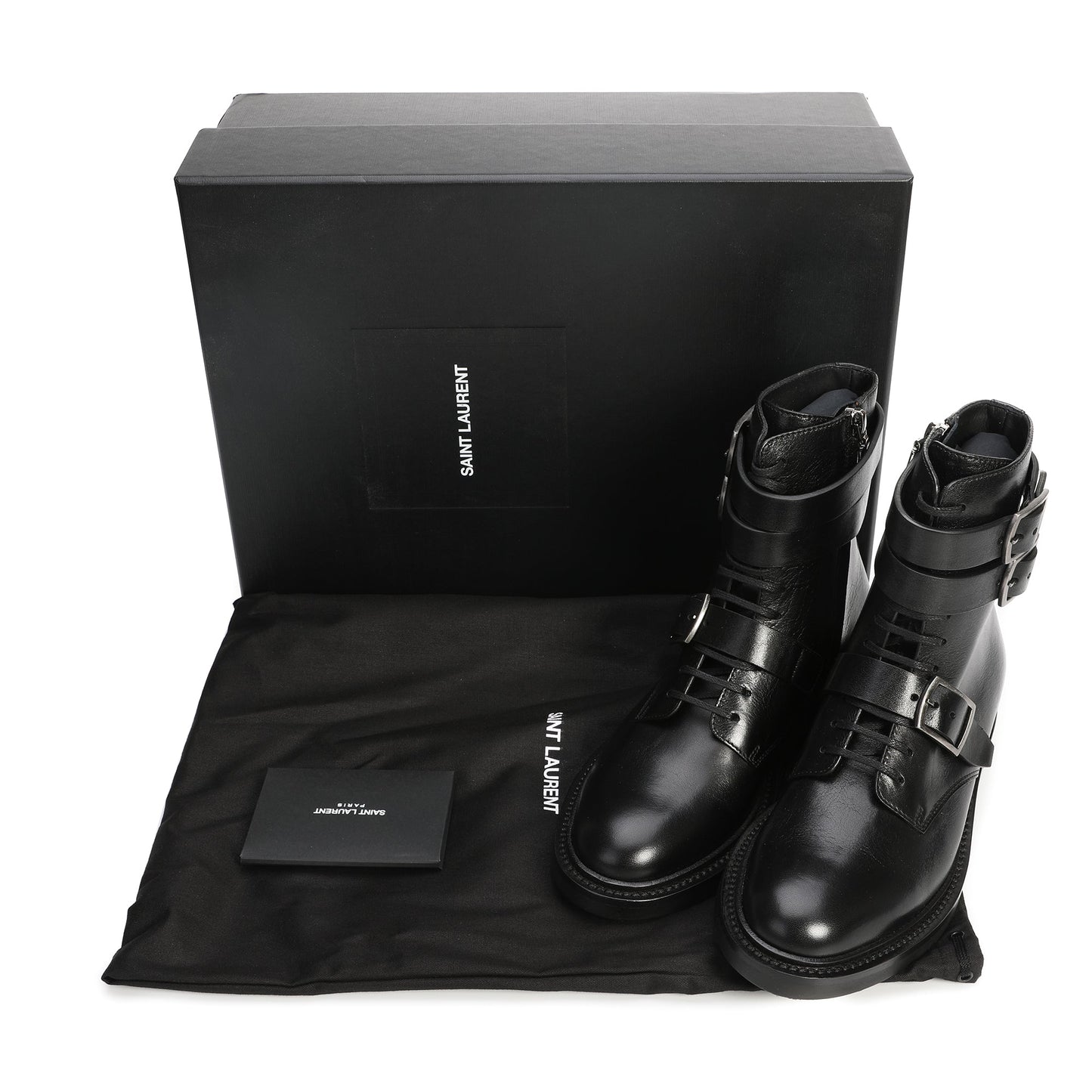 Saint Laurent Kangaroo Embossed Leather Boots | Designer code: 63241700 | Luxury Fashion Eshop | Lamode.com.hk