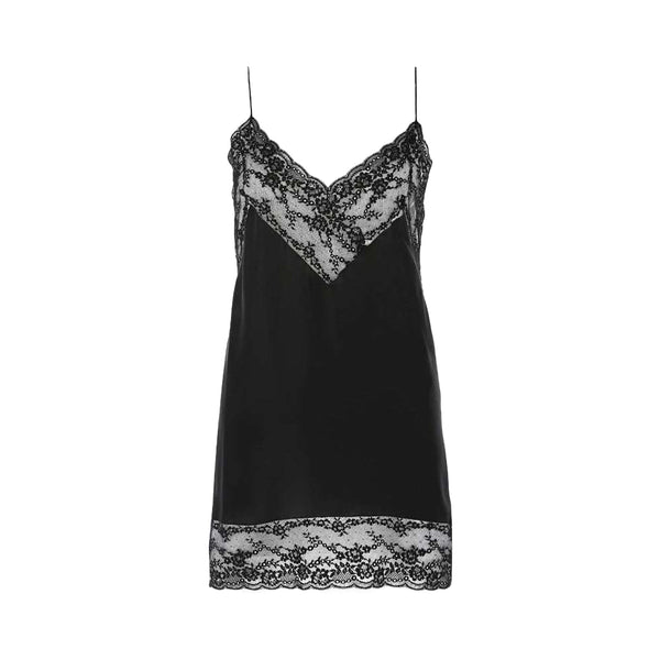 Saint Laurent Lace Trim Silk Slip Dress | Designer code: 649043Y7B20 | Luxury Fashion Eshop | Lamode.com.hk