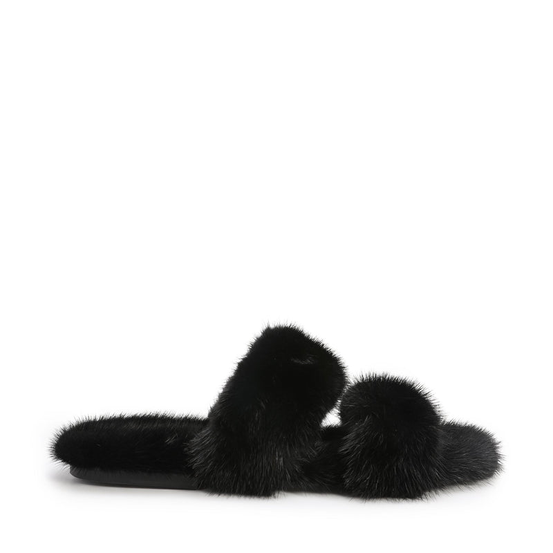 Saint Laurent Fur Sandals | Designer code: 649419E0E00 | Luxury Fashion Eshop | Lamode.com.hk