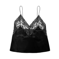 Saint Laurent Lace Panel V-neck Top | Designer code: 648880Y070N | Luxury Fashion Eshop | Lamode.com.hk