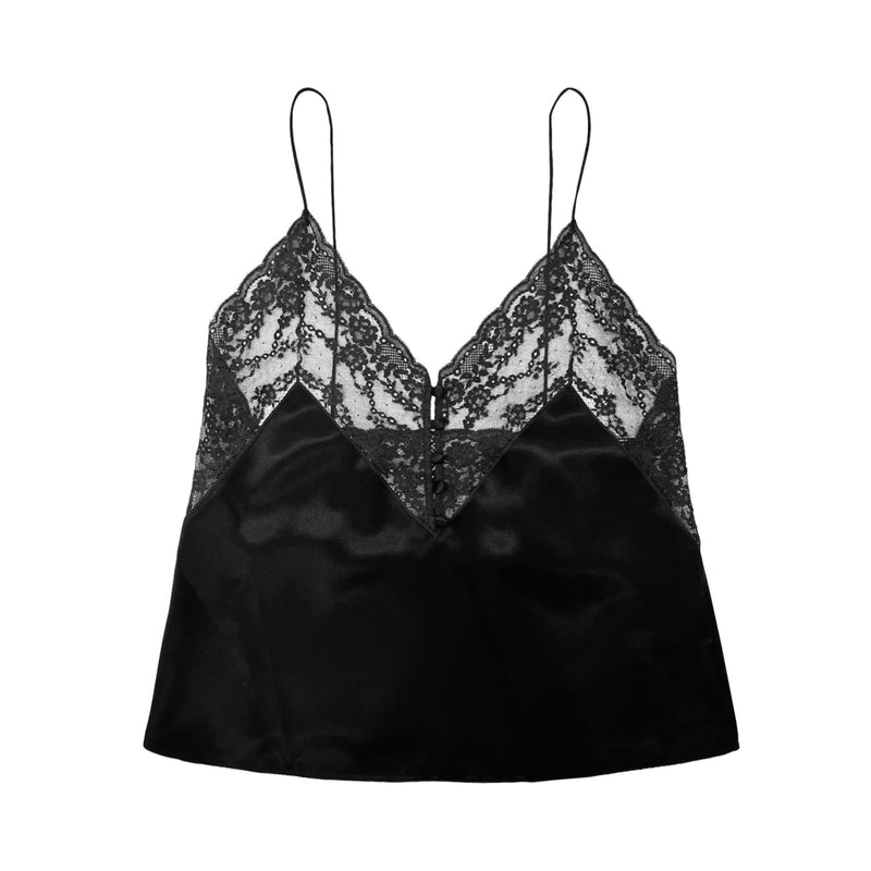 Saint Laurent Lace Panel V-neck Top | Designer code: 648880Y070N | Luxury Fashion Eshop | Lamode.com.hk