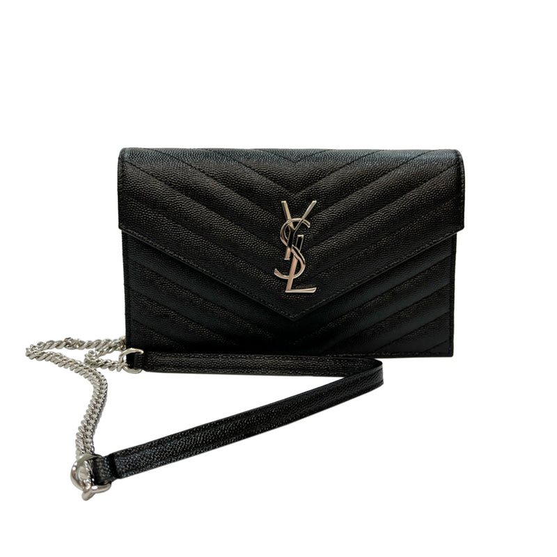 logo-plaque chain-link crossbody bag, Saint Laurent