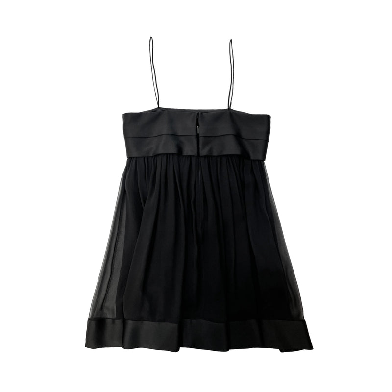 Saint Laurent Sleeveless Dress In Crepe Muslin | Designer code: 669447Y115W | Luxury Fashion Eshop | Lamode.com.hk