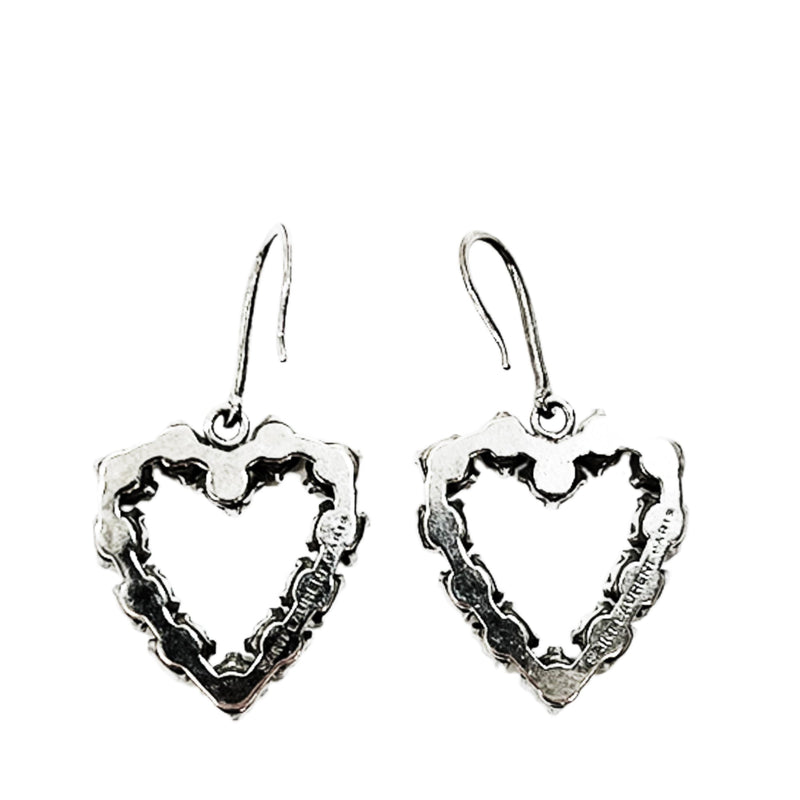 Saint Laurent Crystal Embellished Heart Earrings | Designer code: 683265Y1526 | Luxury Fashion Eshop | Lamode.com.hk