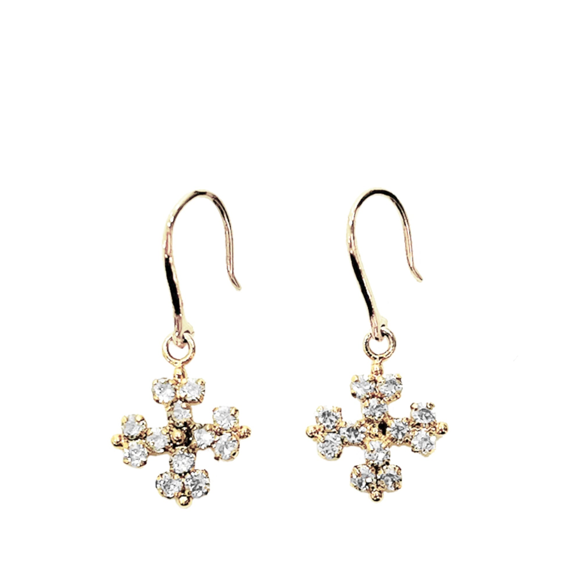 Saint Laurent Crystal Embellished Cross Earrings | Designer code: 684266Y1526 | Luxury Fashion Eshop | Lamode.com.hk