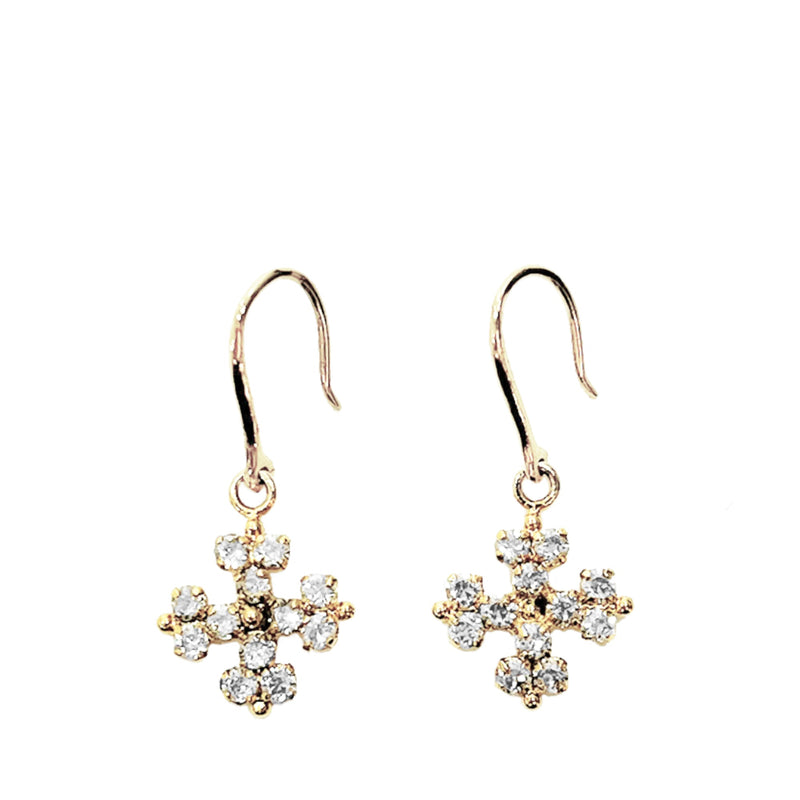 Saint Laurent Crystal Embellished Cross Earrings | Designer code: 684266Y1526 | Luxury Fashion Eshop | Lamode.com.hk