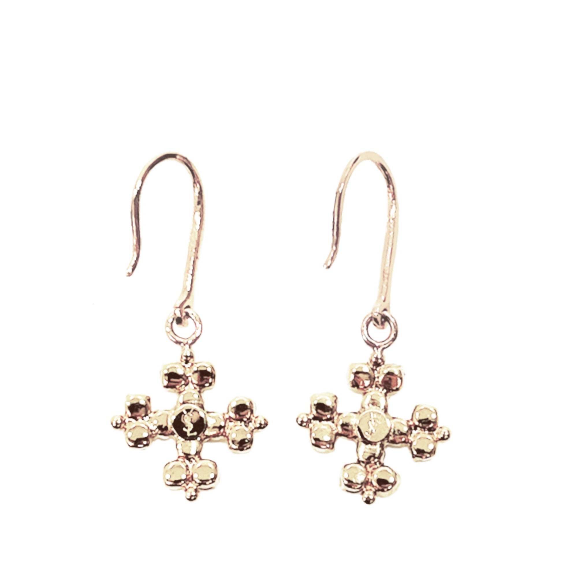 Saint Laurent Crystal Embellished Cross Earrings | Designer code: 684266Y1526 | Luxury Fashion Eshop | Lamode.com.hk