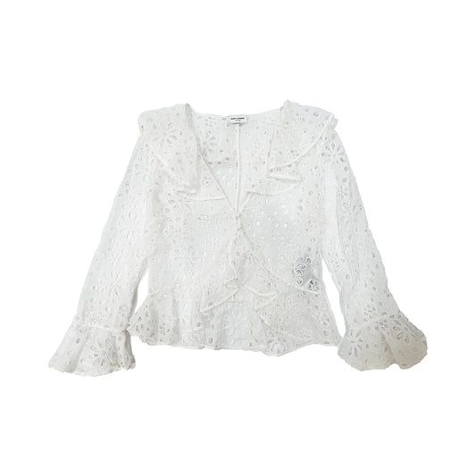 Saint Laurent Embroidered Design Long Sleeve Blouse | Designer code: 686567Y3E08 | Luxury Fashion Eshop | Lamode.com.hk