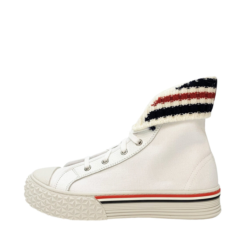 Thom Browne Canvas Knit Cuff Collegiate High Top | Designer code: FFD118A01588 | Luxury Fashion Eshop | Lamode.com.hk