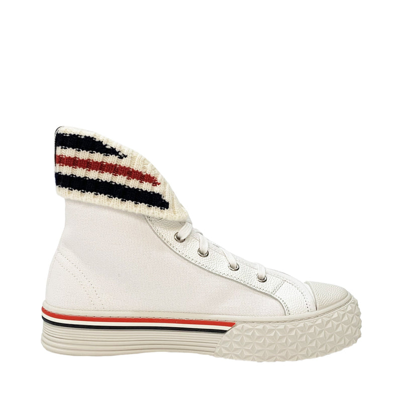 Thom Browne Canvas Knit Cuff Collegiate High Top | Designer code: FFD118A01588 | Luxury Fashion Eshop | Lamode.com.hk